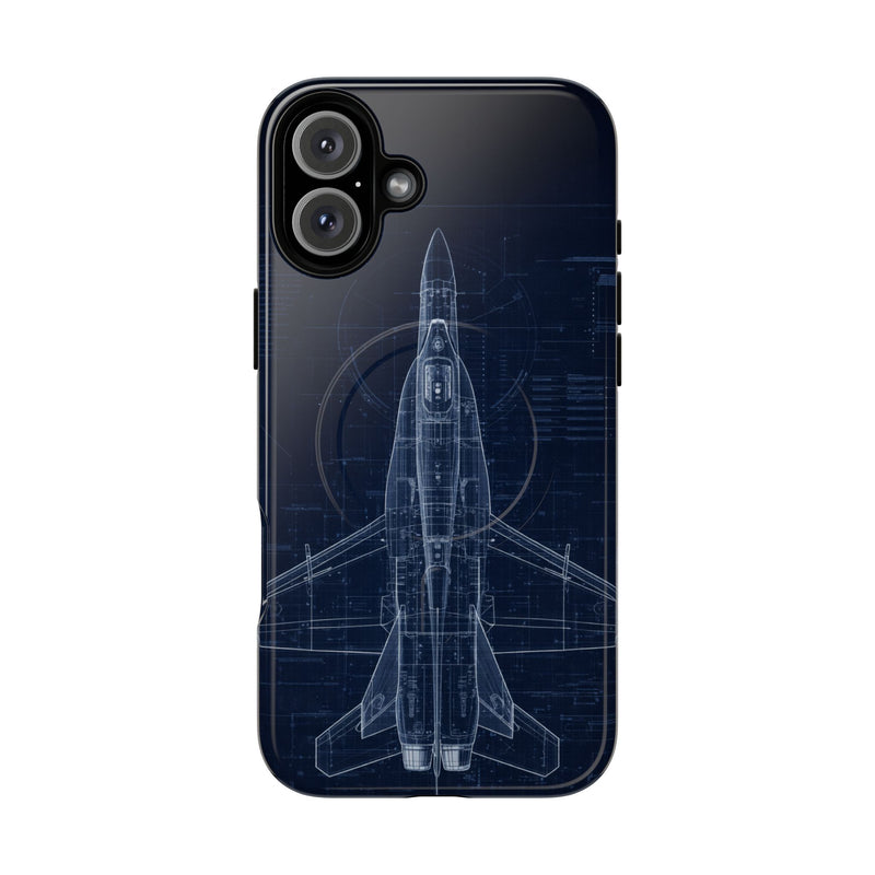 Load image into Gallery viewer, F/A-18 Blueprint Phone Case Air Force Collection - Cadetshop
