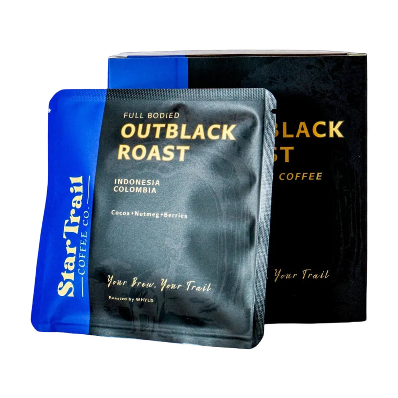Load image into Gallery viewer, Star Trail Camp Coffee Outblack Roast Blend Drip Bags
