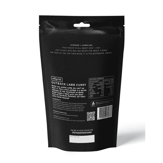 Rations Meal Ready to Eat Single Serve MRE Offgrid Ranchers Outback Lamb Curry - Cadetshop