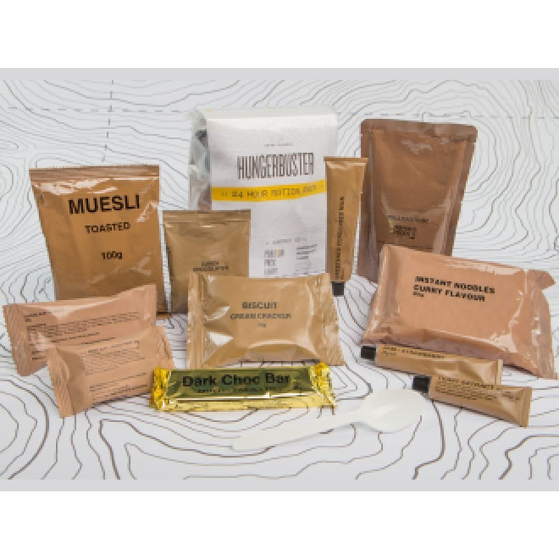 Open Army Ration Packs Military Army 24hr Ration Pack Meal Ready to Eat - 12 Pack Carton Mixe
