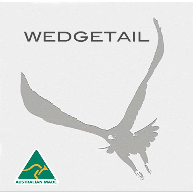 Load image into Gallery viewer, Gray silhouette of a wedge-tailed eagle in flight, stylized as a logo for the australian-made wedgetail brand
