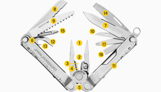 Leatherman Multi-Tool Rebar Multi Tool Stainless 17 Tools - Cadetshop