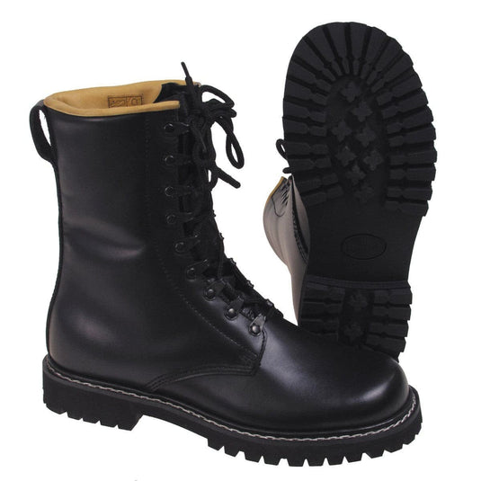 MFH Combat Boots Grain Leather with Leather Lining Black - Cadetshop