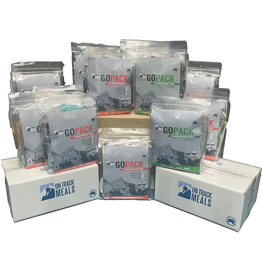 Military Army 24hr Ration Pack Meal Ready to Eat - 12 Pack Carton Mixed Flavours On Track - Cadetshop