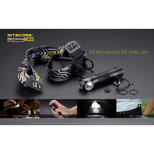 Nitecore HC33 1800 Lumens with Charger - Cadetshop
