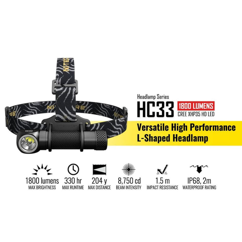 Load image into Gallery viewer, Nitecore HC33 1800 Lumens with Charger - Cadetshop
