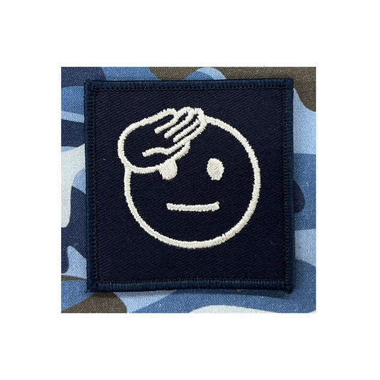 Novelty Emoji Insignia Patch White Blue - Cadetshop