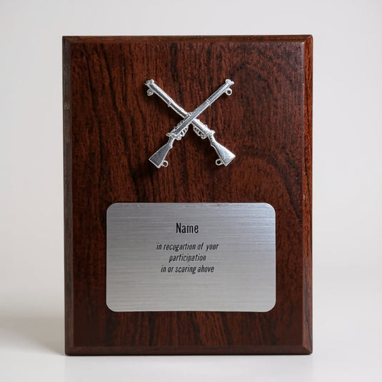 Custom Presentation Plaque Marksman Silver Cross Rifles - Cadetshop