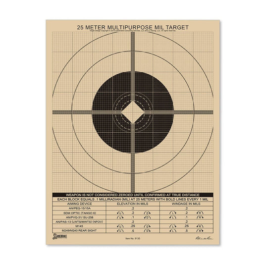 Rite in the Rain 8.5 x 11 25M True MIL Grid Multipurpose Target 100 Sheet - Cadetshop