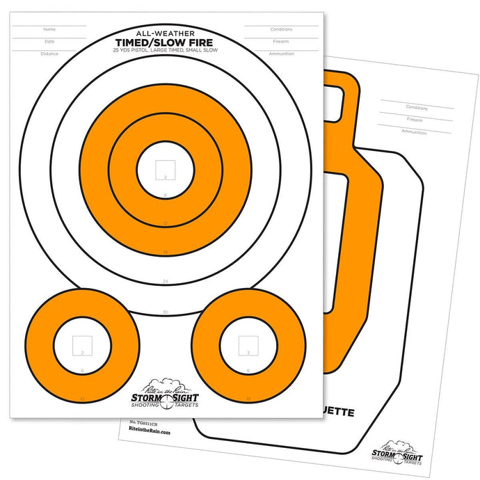 Rite in the Rain 8.5 X 11 Close Range Target 25 Sheet White / Orange - Cadetshop