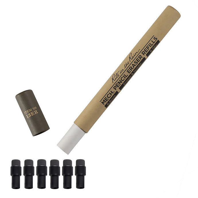 Rite in the Rain Mechanical Clicker Pencil Eraser Refill - Dark Grey - (6 Erasers) - Cadetshop