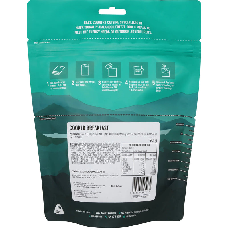 Load image into Gallery viewer, Back Country Freeze Dried Breakfast Meals - Cooked Breakfast - Cadetshop
